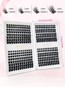384pcs Single False Eyelashes, Eyelash Book, Cluster False Eyelashes, Home DIY Eyelash Extensions, Cluster False Eyelashes, Single False Eyelashes, False Eyelashes, False Eyelashes, Reusable, Suitable For Beginners, Easy To Wear, Portable Makeup Essential, Gift - C - View 5