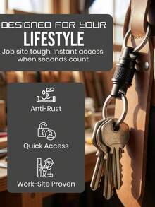 MIYIN Aluminum Alloy Quick Release Keychain, 360° Swivel Detachable Key Ring With Anti‑Slip Texture, Practical Key Pendant Accessory For Home And Car Keys - Multicolor - View 10