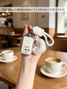 1PC Fashion PU Heart Pendant Lanyard Suitable For Imported Jimny Suzuki SX4 Key Cover Swift, Yueli Auto Car Shell Buckle - Soft Durable TPU, Ideal Gift - Multicolor - View 2