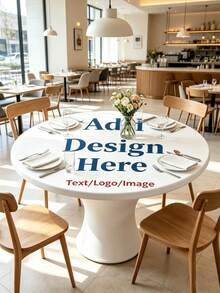 Anpassad rund duk med elastisk kant, flera storlekar, DIY-design, personlig bordsduk, lämplig för caféer, brunch och hemmatillställningar, utomhuspicknick, passar alla runda bord, idealisk present eller högtidsdekoration, elegant tryckt mönster - färgrik - Visa 5