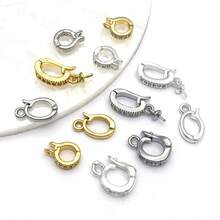 2pcs 18K Golden Plated Pendant Bails Rhinestone Fold Over Bead Bails Connector Clasps For Pearl Charm Necklace DIY Jewelry Making Findings - Multicolor - View 5