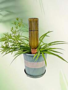 1/3/6pcs Classic Striped Terracotta Plant Watering Spikes, Automatic Watering Pointed Tips And Watering Stakes, Slow Release Watering Device, Suitable For Watering Plants During Vacation, Applicable For Indoor And Outdoor Plants - Multicolor - View 8