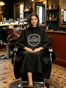 Customized Hairdressing Apron, Customized Hairdressing Cape, Personalized Hairdressing Cape With Logo, Can Print Hair Salon Logo Pattern And Text, Professional Durable Lightweight Breathable Neutral Home Salon Apron, Customized Hair Salon Home Salon Customer Cape - Multicolor - View 4