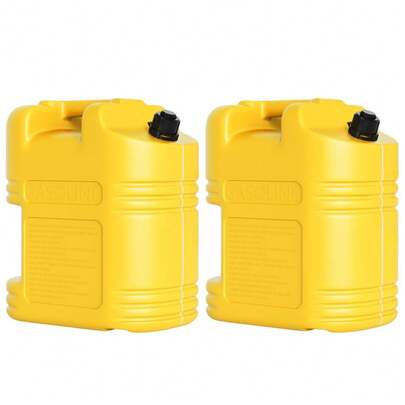 Beaully 5 Gallon Gas Can 2‑Pack, HDPE Fuel Container With Auto‑Shutoff Spout | Dual Handles For Easy Lifting, View‑Stripe Level Indicator, 3 Gal/Min Fast Flow, Wide Stable Base For  Transport