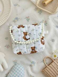 Cute Quilted Coin Purse Women's Earphone Storage Pouch Small Storage Bag Sweet Dot & Plaid Bear Pattern Pouch For Earbuds Lipstick Small Accessories - Multicolor - View 13