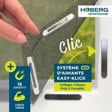 Hoberg Moustiquaire de fenêtre avec Fixation magnétique innovante | Moustiquaire jusqu'à 150 x 130 cm découpable Individuellement, Pas de perçage ni de vissage | Fixation avec 16 aimants [Noir] - Moustiquaire - Voir 2