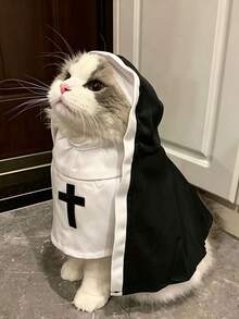 1pc Pet Halloween Funny Costume, Cute Role Play Outfit, Cosplay Photo Prop, Lightweight And Breathable Design, Suitable For Small To Medium Dogs And Cats - Multicolor - View 3