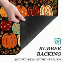Colorful 2D Pumpkin Pattern Printed Drainage Mat/Absorbent Mat/Drying Mat For Coffee Machine And Tableware - Absorbent Polyester Desktop Protector With Rubber Non-Slip Backing, For Kitchen Countertop Decoration - Home Bar And Dining Table Placemat - Multicolor - View 8