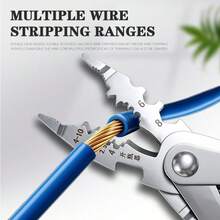 1PC New Multi-Function Wire Stripper Cable Cutter Crimping Pliers Convertible Head Shape Cutting Winding Etc. Electrician Professional Repair Tool Wire Circuit Repair Pliers Suitable For Home Factory Office Auto Repair Etc. - Multifunctional Wire Stripper - View 8