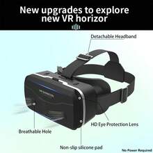 YIYI VR 頭戴式頭盔 一體式遊戲手機 3D 眼鏡 iOS Android 智慧型手機 3D VR Box 虛擬實境 VR 眼鏡 遊戲 - 1件 - 查看 6