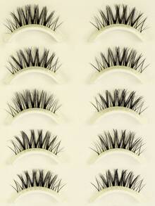 MAANGE 10 Pairs D Curl Half Lash, Cat Eye Lashes, Lengthening Eye Tail, Gift For Women, Transparent Invisible Band, Soft Cat Eye Style, 3D Natural Voluminous False Eyelashes, Suitable For Daily Makeup - Multicolor - View 10