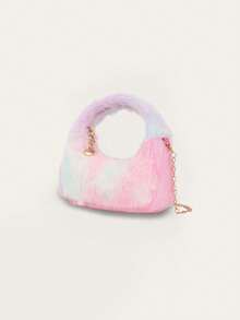 1 buah Tas Tangan Berbulu, Tas Selempang Rantai Kasual Serbaguna, Tas Kecil Aksesori Pakaian Mini untuk Anak Perempuan, Musim Gugur/Dingin - mewah - View 4