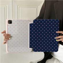 1pc Cute Pink Star Print Tablet Protective Case, Foldable Stand, Multi-Angle Viewing, Suitable For Work And Entertainment, With Pen Slot, Compatible With IPad Pro 2024/Air M3/A16 2025, Compatible With Xiaomi, MatePad - Multicolor - View 1
