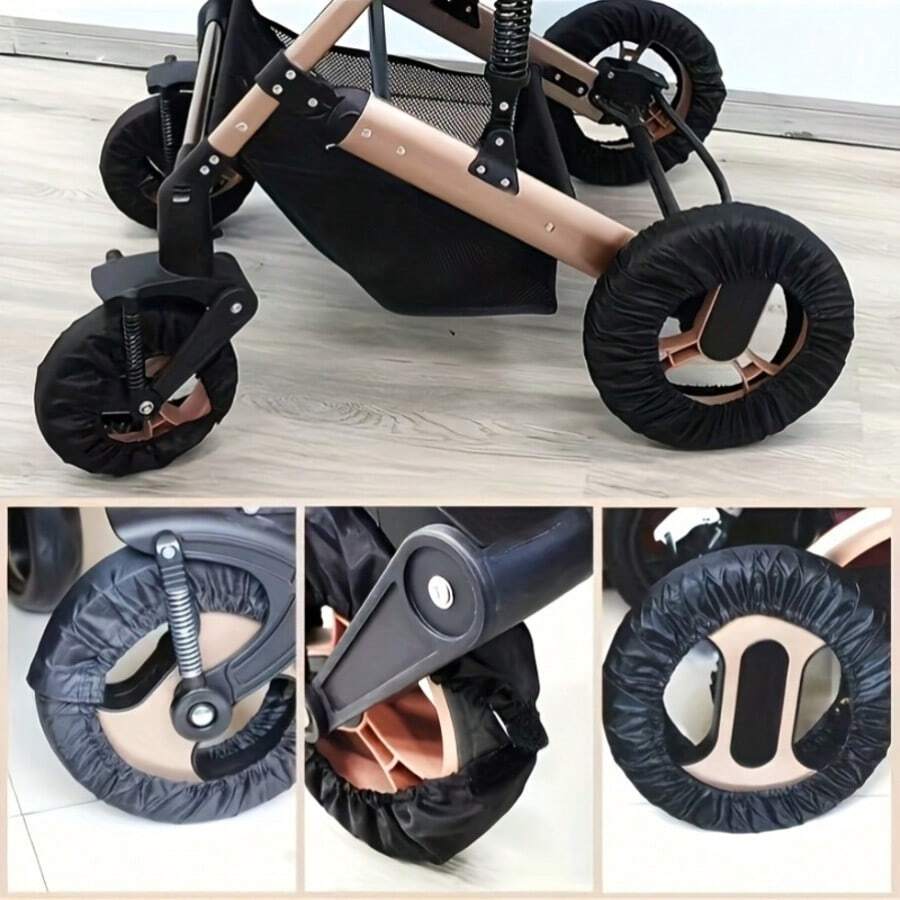 4pcs Toddler Wheel Covers, Polyester Material, Dustproof And Stain-Resistant, Easy To Clean, Suitable For Entrance Use, Outdoor Return, Dustproof And Stain-Resistant, Travel Gear, Halloween, Christmas, Gifts