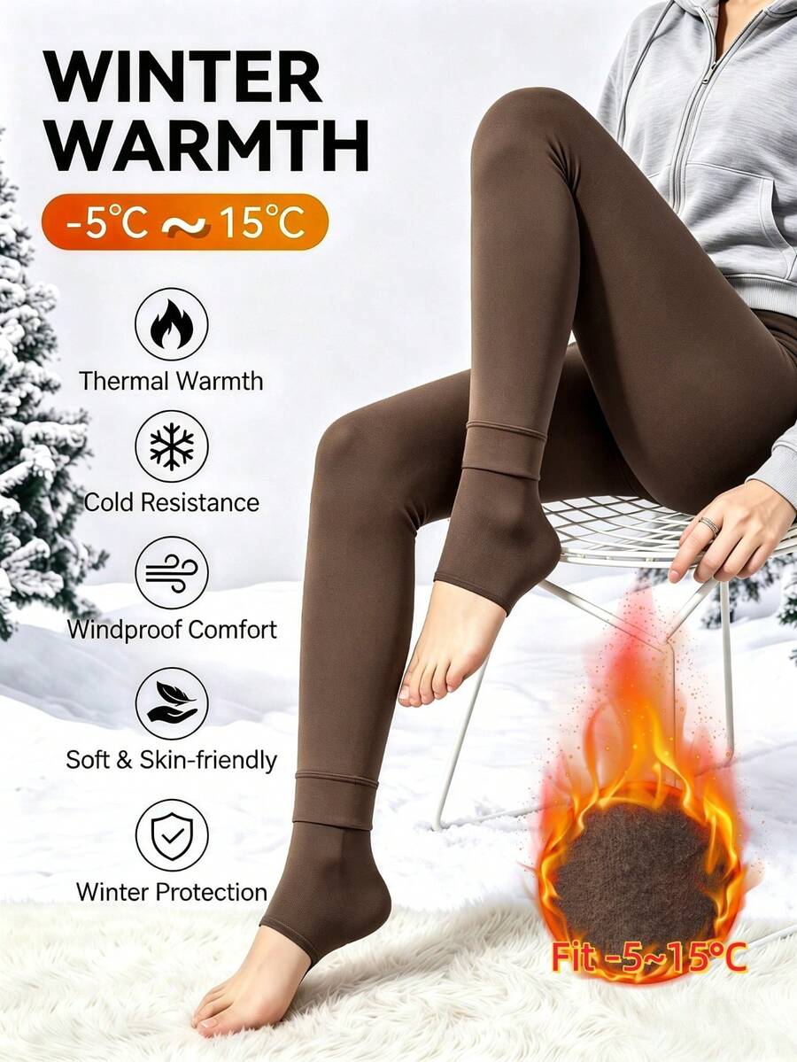 3 Pairs Women's Thermal Lined Stirrup Open Toe Leggings, Colorful Tights, Autumn/Winter Tight Warm Outfit