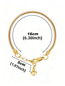 3/6/12/24/50/100pcs Gold Plated Snake Chain Bracelet Set, With Heart-Shaped Lobster Clasp, European Style, Suitable For Christmas DIY, Applicable For Women's Jewelry Accessories, Also Can Be Used For Bracelet Making - Multicolor - View 7