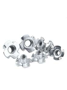 50 cái đai ốc chữ T, đai ốc chèn, đai ốc 4 chấu, đai ốc âm M6/M8/M10, phù hợp cho gỗ, giá đỡ leo núi, tủ, tường leo núi ngoài trời tại nhà - A - Xem 6