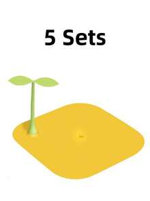 Cute Sprout Shaped Silicone Drain Stopper, Odor-Proof Drain Cover, Anti-Clogging Anti-Insect Drain Filter Pad, Suitable For Bathroom Sink, 1/5/10pcs (Yellow & White) - Multicolor - View 15