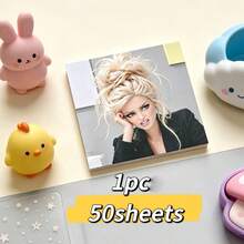 1/4 Pcs Niche Western Retro Hot Girl Square Sticky Notes, Bunhead Cold Beauty Unique Patterns, Thick Paper Non-Bleeding, Suitable For Shopping Lists, Error Marking, Cork Board Decoration, And Prank Card Additions - one-size - View 2