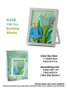 Floral Shadow Particle Building Block Set 100-300 Pieces, Exquisite Gift, Desktop Decoration, Bright Colors, Suitable For Home Decor/Office Decor/Store Display/Art Collection/Gift Exchange, Party Gift - Multicolor - View 26