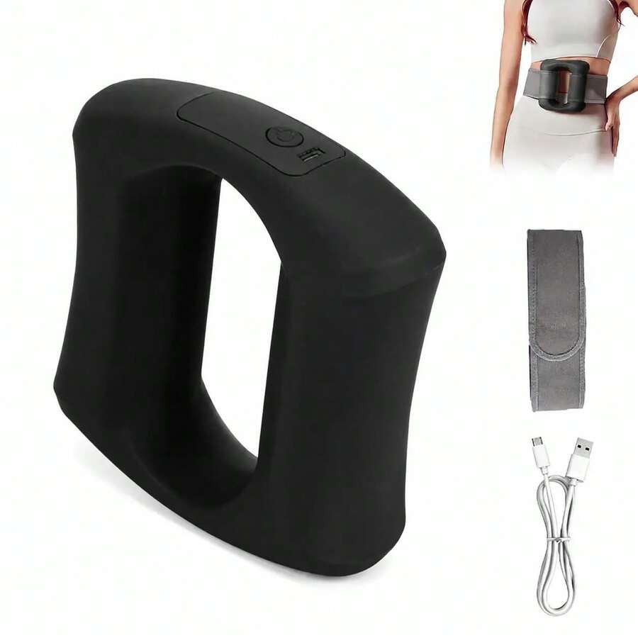 Anillo de Fascia Portátil - Cinturón de Vibración Ajustable para Cintura, Espalda y Piernas - Máquina Percusiva Portátil Inalámbrica para la Recuperación Muscular y Alivio de la Tensión - Negro - Ver 1