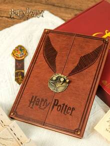1pc Harry Potter Golden Snitch Notebook, Vintage Style Exquisite Decorated Diary, Portable Retro Notebook, Suitable As Party Gift, Book Lover Gift, Office Supplies, Birthday Gift, Graduation Gift, Back To School Gift [Official Licensed] - A - View 4