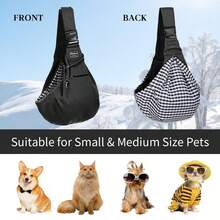Pet Crossbody Shoulder Bag, Adjustable Portable Outdoor Bag, Cat & Dog Universal Travel Bag, Breathable Foldable Large Capacity Pet Commute Camping Backpack, Suitable For Small Dogs, Medium Dogs, Teddy, Bichon, Pomeranian, Cats - Multicolor - View 4