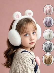 Foldable Heart-Shaped Ear Muffs, Winter Warm Anti-Freeze Cute Ear Covers For Students, Children Seven-Star Warm School Ear Protectors - Multicolor - View 1