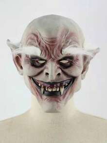 1pc Halloween Costume Mask, Scary White Eyebrow Old Monster Costume Prop - Multicolor - View 9