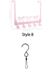 Pink Bow-Shaped Metal Hook, Door-Hanging Design, Elegant Bow Towel Hook Rack, Cute Room Decor, Suitable For Girls' Room, Cabinet, Living Room, Bathroom And Bedroom, Space-Saving And Multi-Functional Decoration - Multicolor - View 12