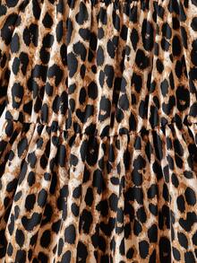 1pc Girls Fashion Leopard Print Dress, Sweet And Cute, Suitable For Autumn/Winter, Can Be Used For Party, Vacation, Gift And Daily Outdoor Wear - Multicolor - View 5