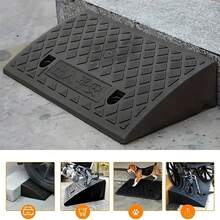 2Pcs PE Threshold Ramp, Lightweight Portable Non‑Slip Curbside Ramp, Durable Driveway & Shed Access Ramp For Mobility Scooters, Cars, Bikes And Heavy Equipment, Ideal For UK Home & Garden Use - 50*27*11 Black, 2 Pieces With Gloves - View 9