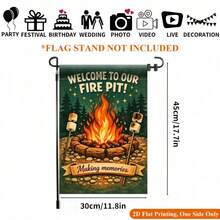 2D Flat Printed Garden Flag 1pc, Enjoy Bonfire Time Garden Flag - Single-Sided Printed Outdoor Decor, Suitable For Home And Garden, Holiday Decoration, Durable Polyester, 11.8X17.7 Inches, Flag Pole Not Included - A - View 4