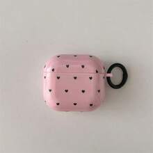 Ins韓系小愛心波點藍牙耳機保護殼，粉色小愛心保護殼適用於AirPods 4保護殼， Pro 2 Apple 3新款保護殼，送給朋友的禮物 - 黑色小愛心波點 - 查看 6
