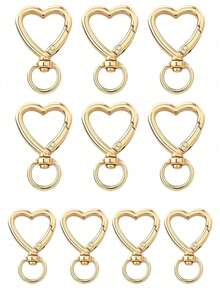 10/30/60/100pcs Heart-Shaped Keychain Swivel Hooks, Key Ring Making Accessories Pendant Carabiner Clips DIY Handmade Cute Spring Buckle Key Rings, Handbags - Color Mixing - View 23