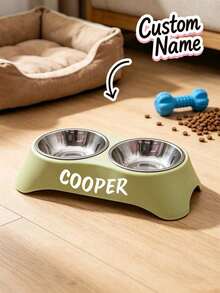Personalized Pet Bowl, Customized Name Pet Bowl, Suitable For Feeding And Drinking, Protects Neck, Suitable For Cats, Dogs And Other Pets Feeding Utensils, Ideal Choice For Food And Water, Customized Dog Bowl Gift - Multicolor - View 4