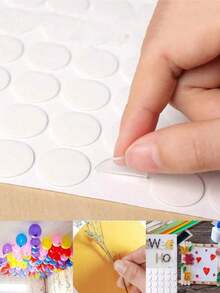 60/300/600pcs Balloon Glue Dots, Double-Sided Adhesive, Balloon Glue DIY Decoration Accessories - Multi-color - View 2