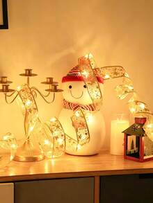 1 buah Lampu Pita untuk Dekorasi Pohon Natal, Lampu Peri Pita Perak, Cocok untuk Pohon Natal, Pernikahan, Pesta Ulang Tahun, Dekorasi Rumah Saat Liburan, Dekorasi Pesta, Hadiah Ulang Tahun, Lampu Hias Beruntai - Pita Emas - View 3