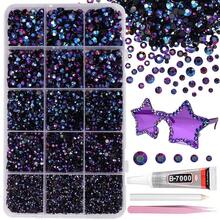 12000pcs Clear AB Rhinestones For Dazzling Kits, Dazzling Resin Gems 2/3/4/5/6mm For Handmade, Flat Back Rhinestones For Craft DIY Glassware - Multicolor - View 11