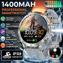 JIAYAOO Men's Outdoor Durable Smartwatch, 1400mAh Extra Large Battery, Built-In Flashlight Outdoor Sports Watch, 1.7-Inch Large Screen, Wireless HD Calling, 120+ Sports Modes, Activity Tracking, IPX8 Waterproof, Compatible With IPhone And Android - View 16