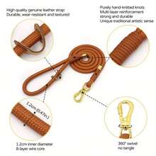 Zinc Alloy Buckle Design, Hand-Woven Thick Rope, Strong Small, Medium And Large Dog Rope, Strong Pull Border, Dog Rope Dog Rope.New Thick Handmade Woven Dog Leash/Strong Pulling Force/Stylish Colorful Outdoor Walking Leash/Secure Hook/ - Multicolor - View 6