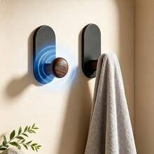 Walnut-Style Single Hook Wall Mount Coat Hanger Bedroom Door Back Adhesive Clothes Hook For Coats Scarves Towels Keys Storage Organization Damage-Free - Multicolor - View 5