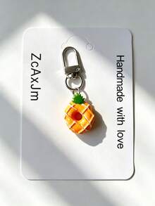1pc Donut Keychain Pendant, Cute Small Resin Fruit Bag Charm, Student Backpack Decoration, Best Friend Gift - Multicolor - View 7