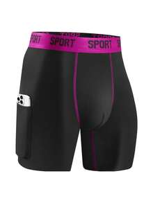 4 Pcs Men's Self-Cultivation Long Style Exercise Boxer Briefs,There Is A Pocket On The Right Side For Easy Carrying, Suitable For Daily Fitness Boxing - Multicolor - View 3