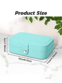 1pc Large Capacity Jewelry Storage Box, PU Travel Jewelry Organizer, Cosmetic Storage Box, Pink Travel Accessory, Jewelry Storage Container, Travel Essential, Suitable For Storing Earrings, Necklaces, Rings, Etc., Holiday Gift, Women's Gift. - Multicolor - View 19