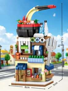 Creative Colorful Street Scene Small Particle Building Blocks Set, Cute Cartoon Commercial Street Shop Design, Rich Colors, Smooth Particles Without Burrs. Can Be Freely Assembled And Built, Exercising Children's Hands-On Ability And Spatial Thinking, Fun Educational Stress Relief. Home Decor, Parent-Child Interactive Toy, Ideal Gift For Birthdays And Holidays. - Multicolor - View 16