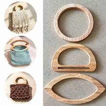 6pcs Bag Handles - Round Oval Leaf Shape, Suitable For DIY Crochet Bags, Knitted Handbags, Woven Tote Bags Replacement Accessories, Rustic Wooden Handles, Suitable For Handmade Craft Projects, Crochet Knitting And Woven Handbags, DIY Wallet Making - Multicolor - View 4