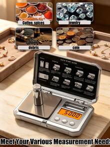 1pc Mini Electronic Scale, Gold Scale, Jewelry Scale, Powder Scale, Coffee Scale, Dual-Use Gold/Silver Spray Gun, Suitable For Daily Measurement Of Precious Metals, Jewelry, Small Jewelry Items, Batteries Not Included - Multicolor - View 9