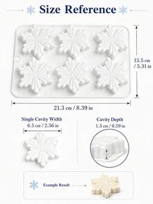 1pc 6-Cavity Snowflake Cake Mold, Decorative Baking Tray For Mousse, Pudding, Chocolate Desserts, Christmas Winter Party, Home Kitchen Easy Release Creative Baking Dessert Making Tool - White - View 6