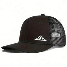 1 mũ lưỡi trai trucker lưới thoáng khí unisex, họa tiết in patchwork hơi cong thời trang, đội ngoài trời - Nhiều màu - Xem 2